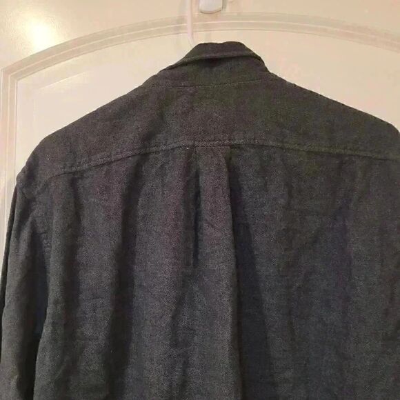 Land's End Men's Charcoal Gray Baumwolle Long Sleeve Button Down Shirt - Picture 10 of 11